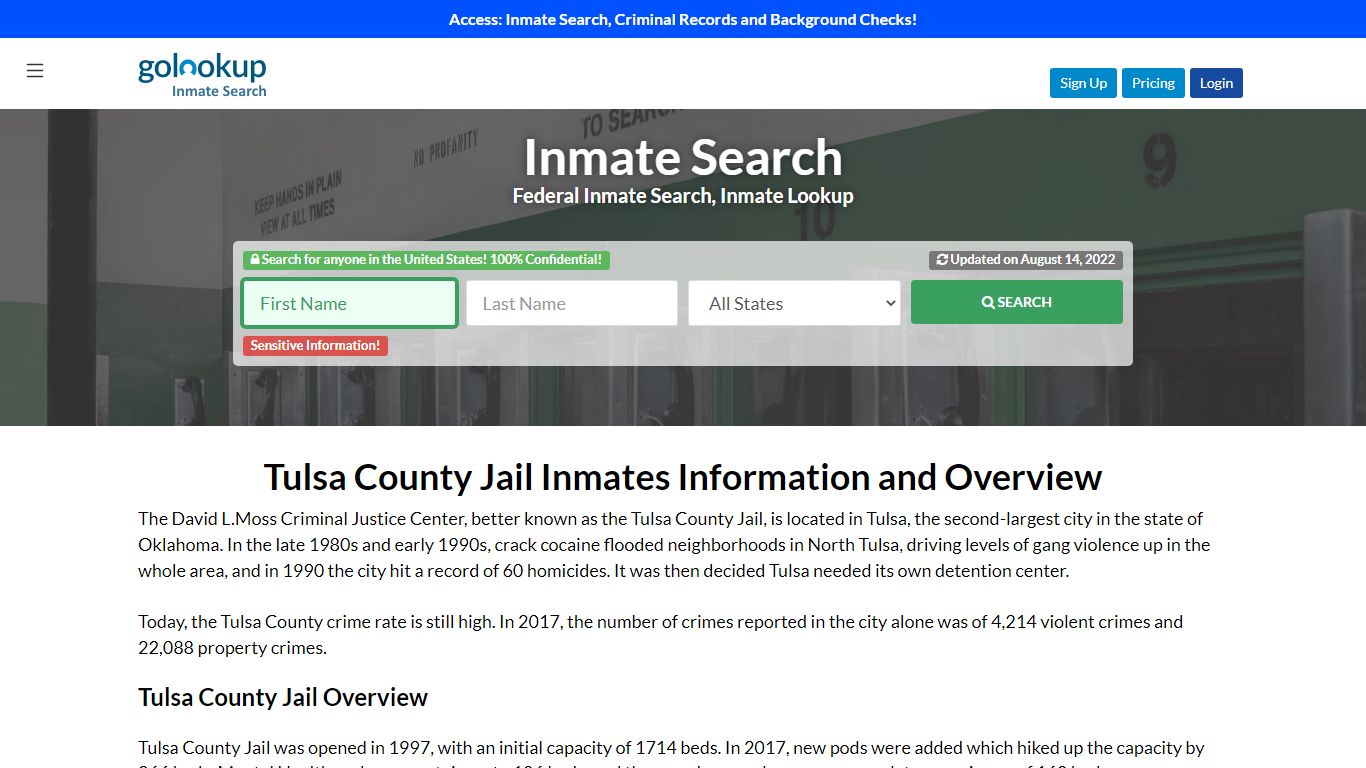 Tulsa County Jail, Tulsa County Jail Inmates